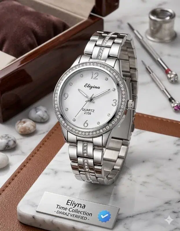 Eliyina Stylish Silver Watch for Women – Simple & Elegant Design
