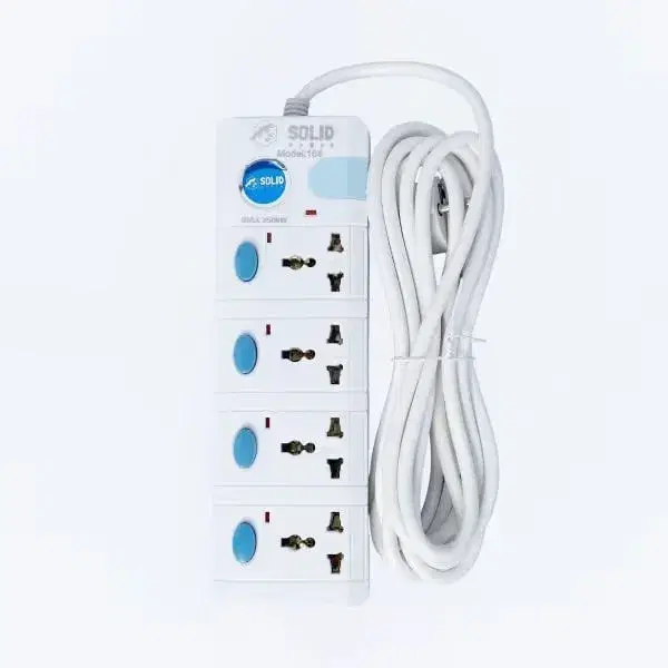 SOLID POWER 5M Socket Extension Board / Multiplug - 4 Sockets