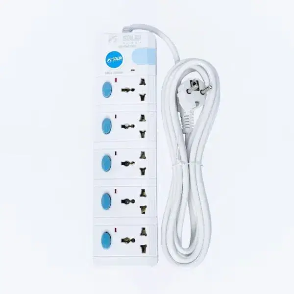SOLID POWER 5M Socket Extension Board / Multiplug - 5 Sockets