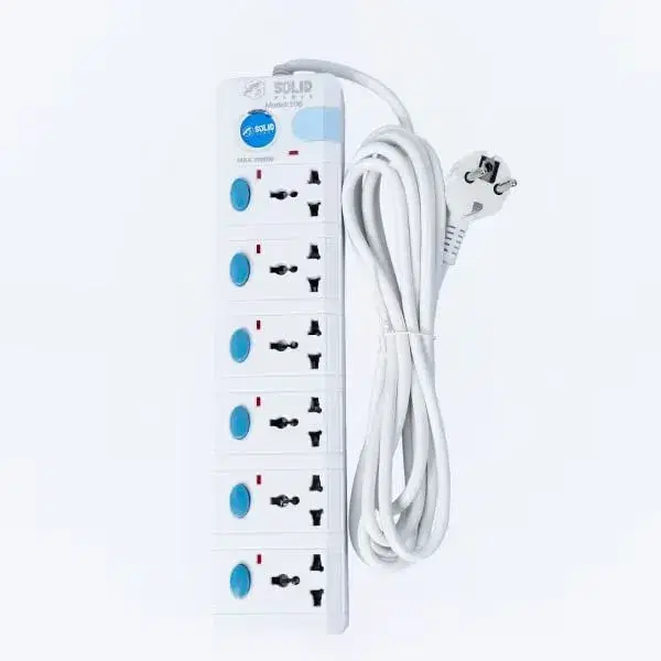 SOLID POWER 5M Socket Extension Board / Multiplug - 6 Sockets