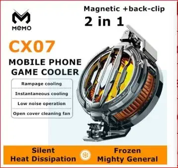 MEMO CX07 Wireless Phone Cooler 15W Powered Freezing Magnetic Cooler Fan For Phone