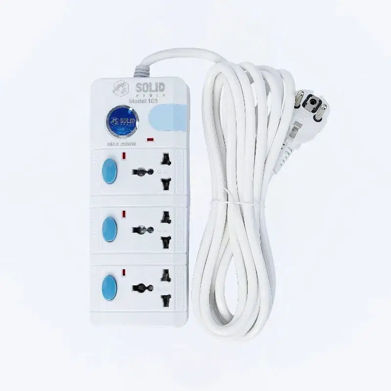 SOLID POWER 5M Socket Extension Board / Multiplug - 3 Sockets