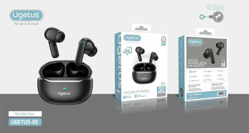 Ugetus-05 Wireless Earphones 5.4 Bluetooth Ultra-low Latency Dual Microphone ENC Noise Cancelling in Ear Bluetooth Earphones