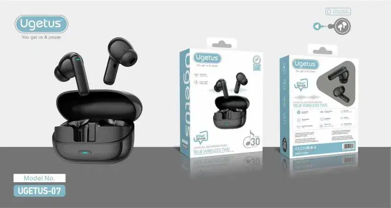 GETUS-07 true wireless earbuds with a black charging case.
