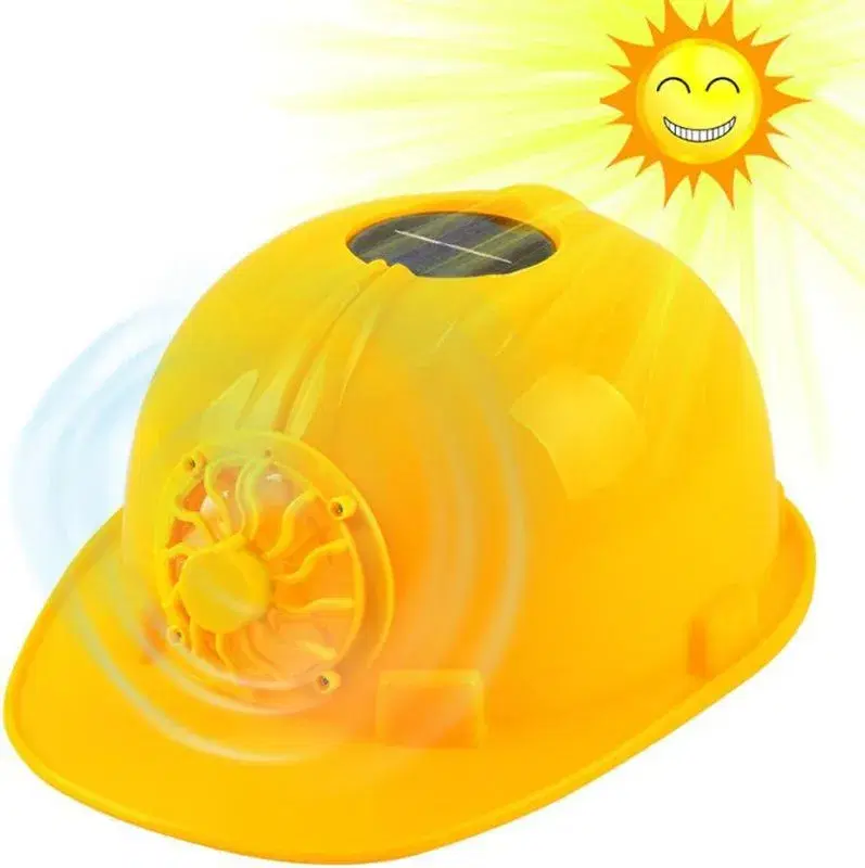 Summer Solar Cooling Hard Hat Adjustable Safety Helmet for Men and Women with with Fan and Light - USB Output, Polymer battery standard