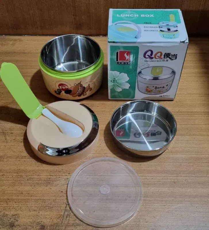 QQ 2 Layer Insulated Tiffin Lunch Box 800ML With Spoon