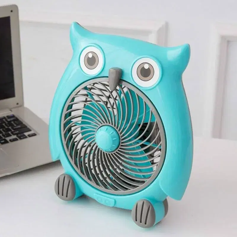 Cute Owl Shape Mini Table Fan – Portable Cartoon Personal Desk Fan
