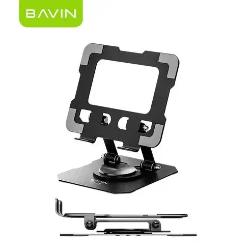 BAVIN PS79 Foldable Adjustable Metal Stand w/ 360° Rotating Holder for Phones & Tablets