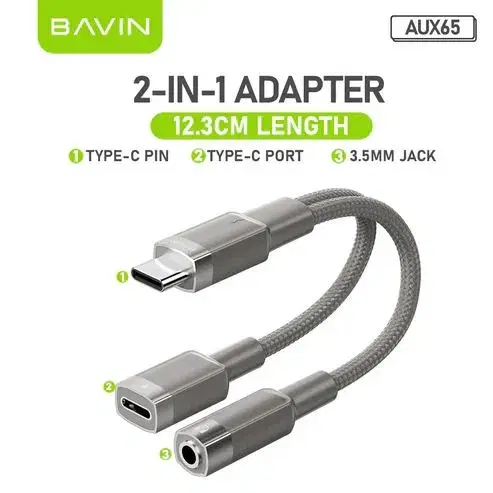 BAVIN CB365 3-in-1 Fast Charging Cable Nylon Braided 3A 480Mbps Data Transfer for Type-C/Micro/iPhone Color: Black