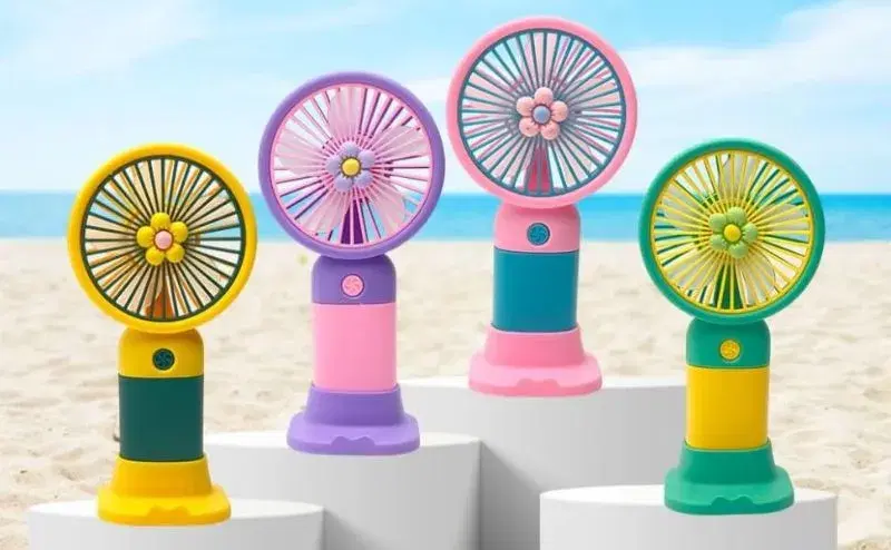 Cute Korean Design Mini Portable Fan with Lithium Rechargeable Battery With Phone Holder