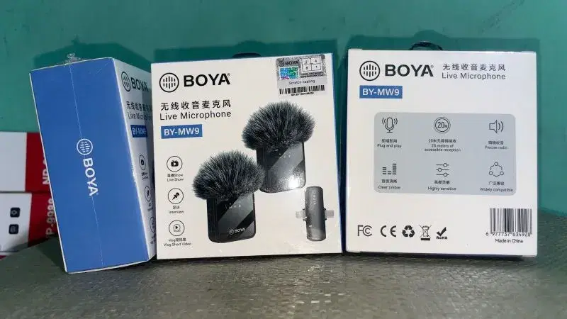 BOYA BY-MW9 wireless live microphone set, designed for mobile recording and content creation