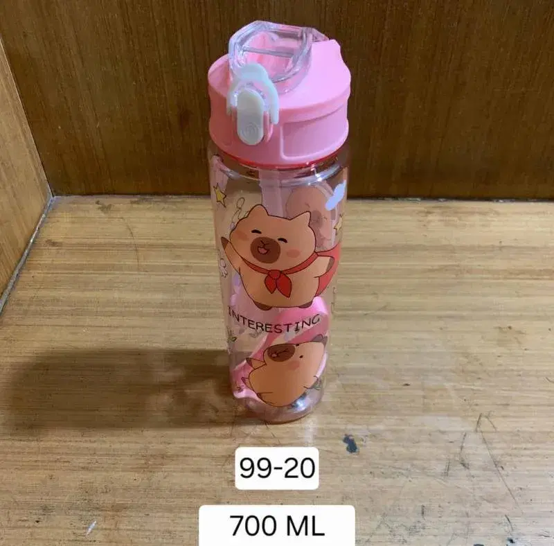 750ml Capibara Water Bottle Leakproof Cute Drink Bottle With Straw And Carry Strap For Outdoor Camping Sports