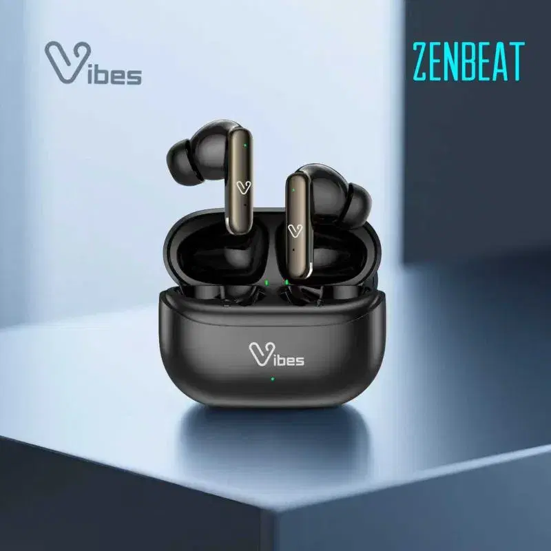 Vibes Zenbeat Wireless Earbuds | Bluetooth 5.4 TWS | 10mm Driver | Quad Mic ENC | 45ms Game Mode | 30Hrs Playback | Touch Control