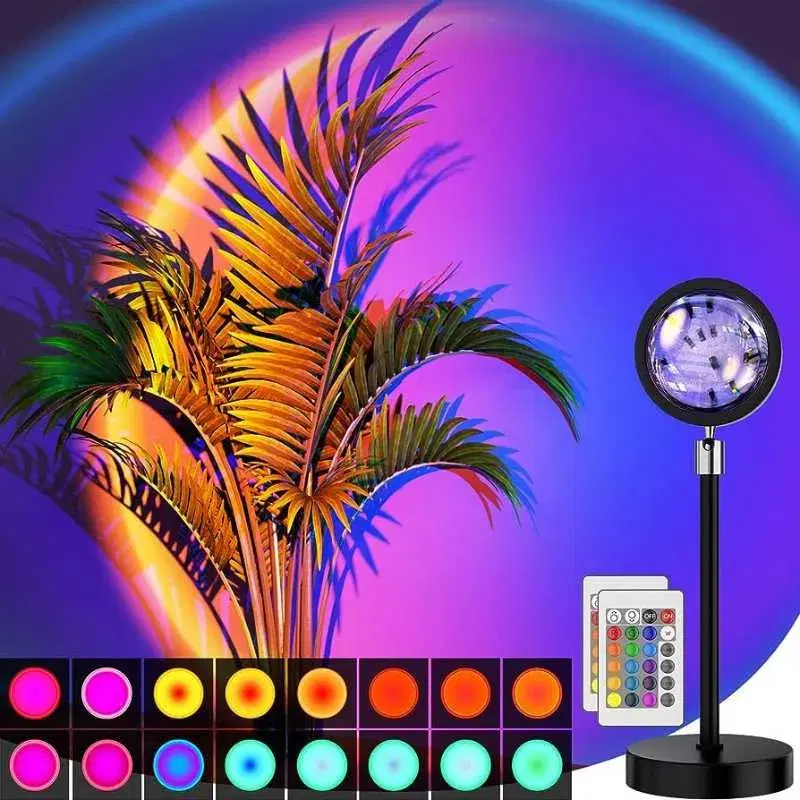 16 Color RGB Sunset Projection LED Lamp With Remote Control