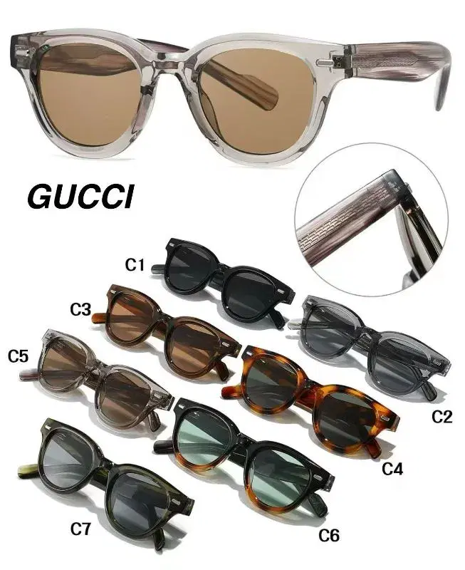 Gucci GG0182S Unisex Sunglasses featuring a vintage-inspired frame design