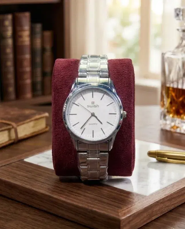 Stainless Steel Round Dial Casual Wrist Watch For Women