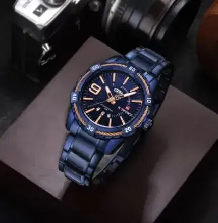 Luxury Stainless Steel Watch For Men- Blue/Gold/Silver