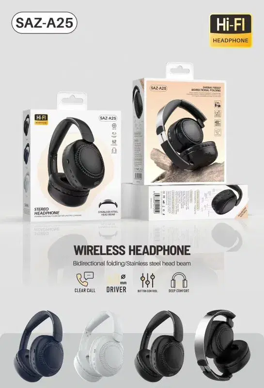 SAZ-A25 Wireless Headphones are designed for versatility