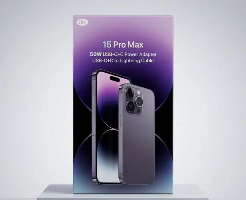 15 pro max 50W USB-C+C Power Adapter designed for the UK