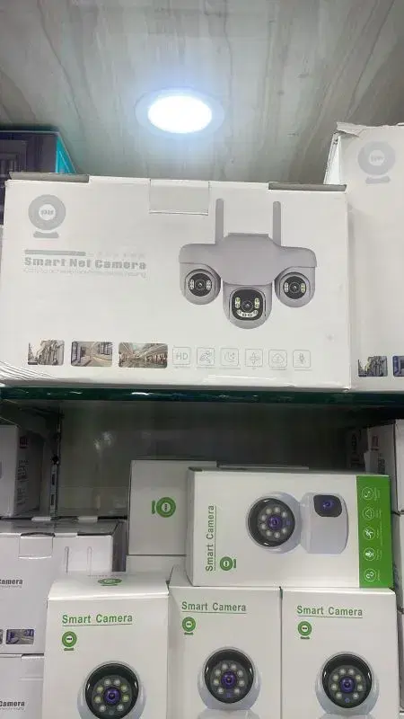V380 Pro Smart Net Camera that features three lenses and PTZ control for 360-degree monitoring.