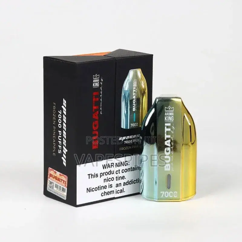 Bugatti Spaceship 17000 Puffs disposable vape in the Frozen Pineapple flavor.