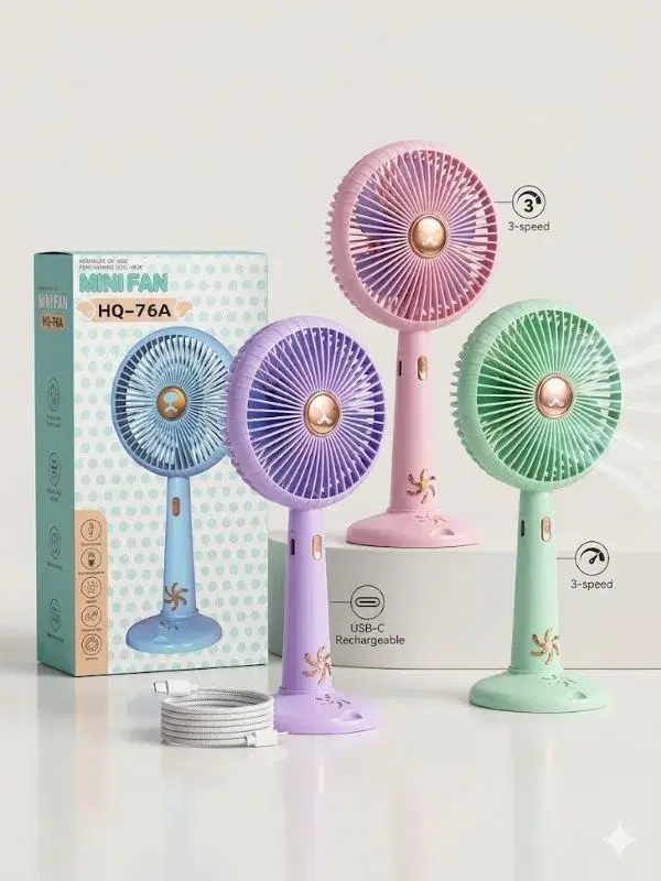 Portable Handheld Mini Fan Rechargeable Battery | Multicolor and Multi Design Mini Fan
