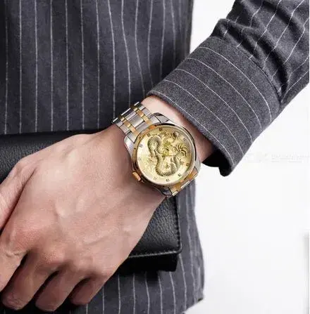 Dragon Quartz Luxurious Date Function Wrist Watch For Men
