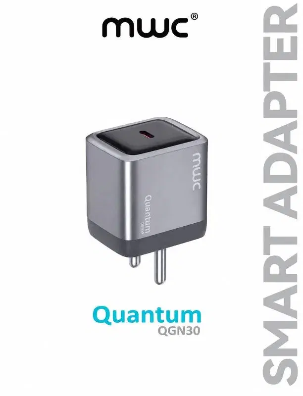 MWC Quantum QGN30 30W premium smart GaN charger.