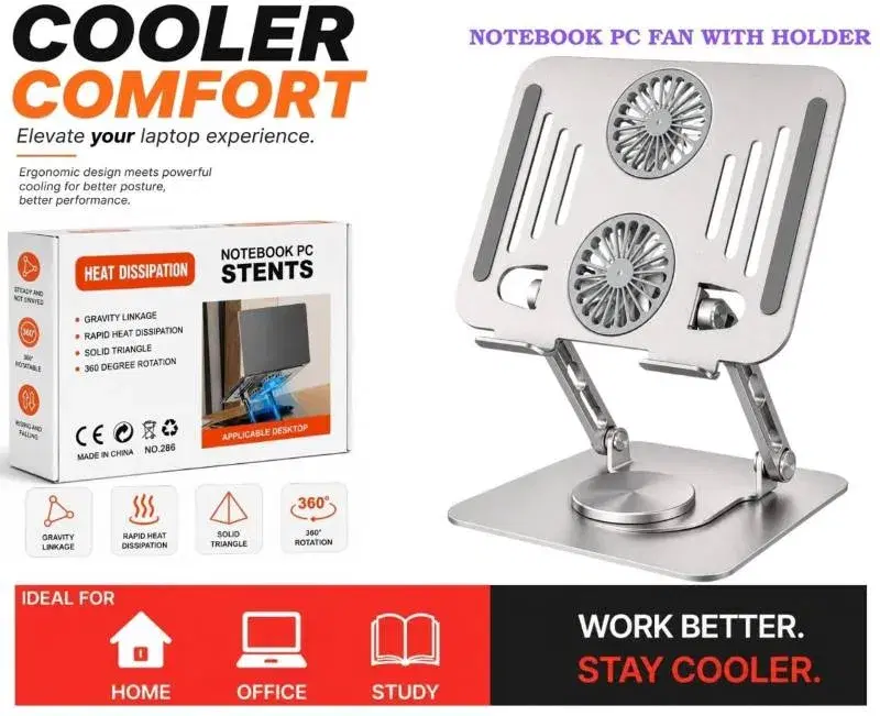 Aluminum Laptop Stand with Cooling Fan For Tablet Notebook Gaming Laptop stand