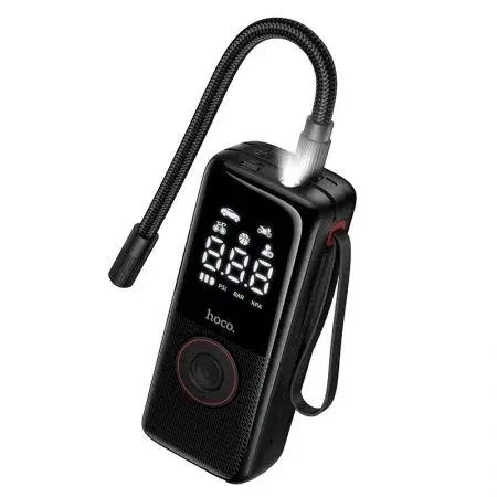 HOCO ZP18 Enlighten Portable Smart Air Pump With Trachea Black