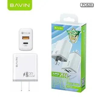 BAVIN PC828 / PC827 20W PD Fast Charging Charger Dual Type-C & USB Port Adapter for iPhone 16 Series
