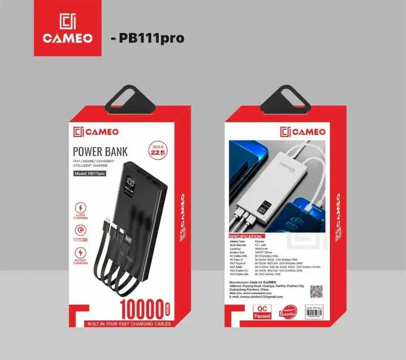 CAMEO PB111pro 10,000mAh power bank || 22.5W fast charging