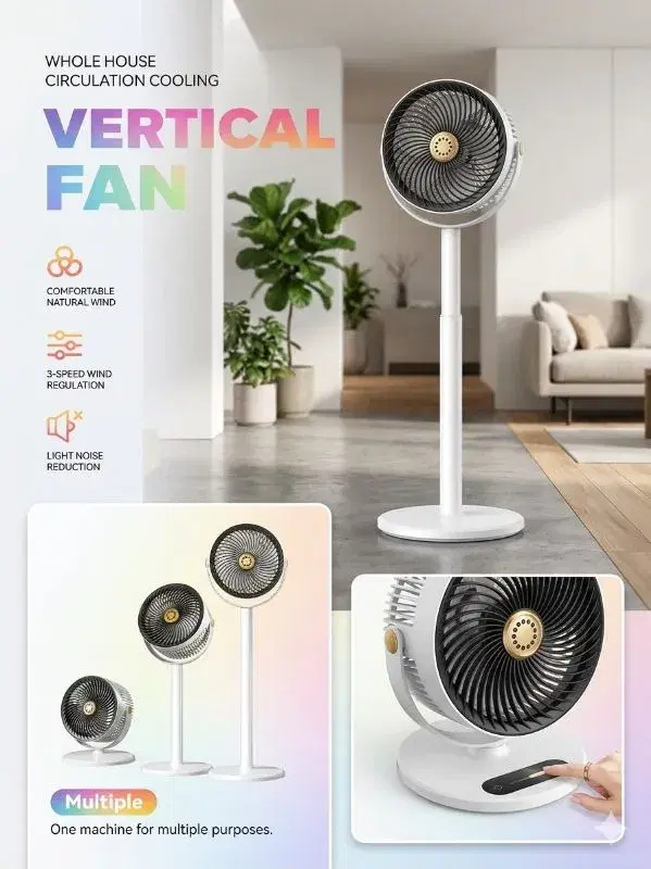 Mini Fan Portable USB Desk Fan with Adjustable 360° Tilt, Multi-Speed Airflow, Quiet Operation, Lightweight Design & Energy Efficient Motor, White/Gray