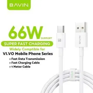 BAVIN CB356 66W Fast Charging Data Cable Support Data Transfer Compatible for USB to TYPE-C