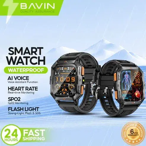 BAVIN BW606 Waterproof Sport Smart Watch 2.01" HD Display with AI Voice,Flashlight & Health Monitor