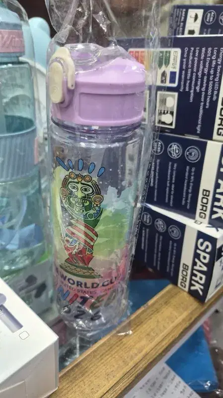 clear plastic water bottle features a colorful and high quality.