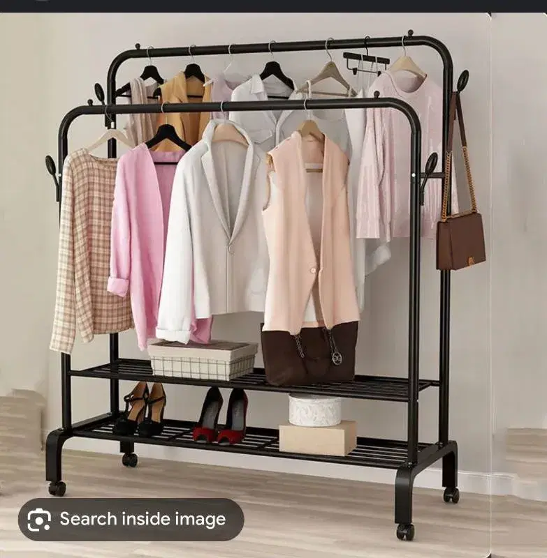 Double rod Doubele selves rack available in BLACK and WHITE color