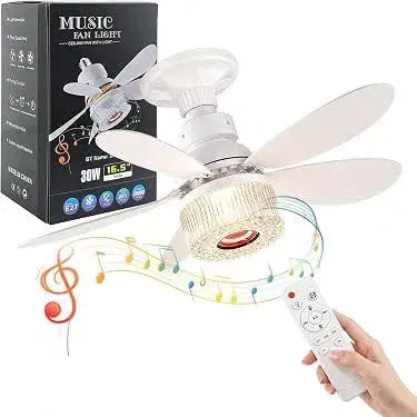 30W RGB Fan light with Bluetooth music and remote