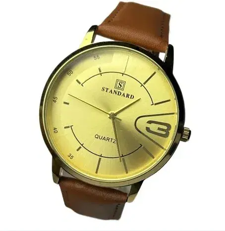 STANDARD Timeless Design Black & Gold Metallic Watch - Classic Luxury Dress Watch for Men