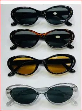 vintage cat-eye style sunglasses from Enacolor feature plastic frames in various colors with UV-protected lenses.
