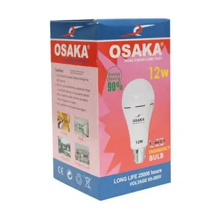 Osaka 12w LED Emergency Light Bulbs that are rechargeable.