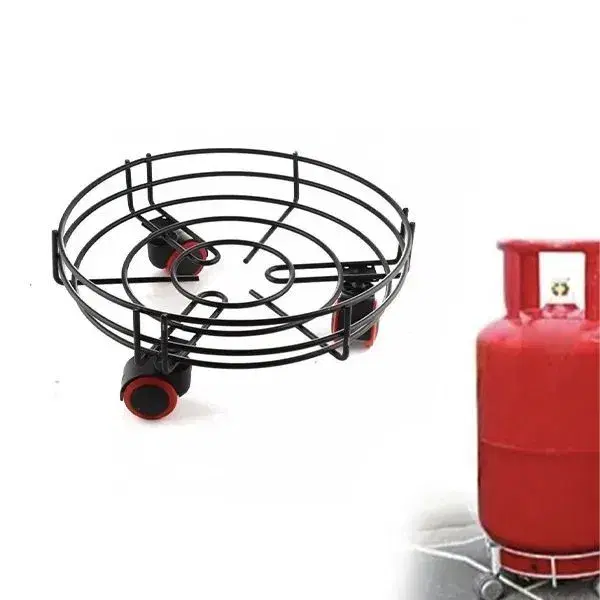 Gas Cylinder Stand, Lpg Cylinder Trolley Easily Movable Stand With Wheels, Gas Cylinder Stand