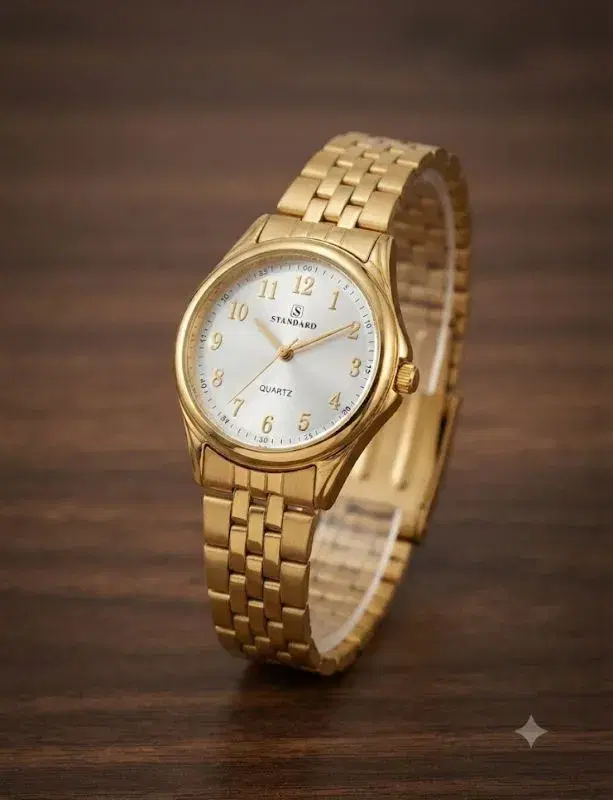 Standard Classic Silver Analog Quartz Watch for Women - Stainless Steel Chain Luxury Ladies Dress Watch with Silver Dial & Arabic Numerals