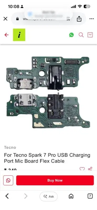 For Tecno Spark 7 Pro OEM Charging Port Board
