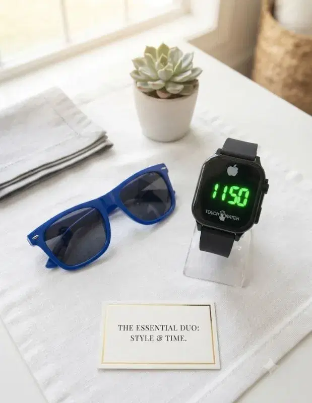 Kids Gift Combo Pack || Light Weight Led Watch & Sunglass Combo Pack || Sold By Time Plaza Kids Gift Combo Pack || Light Weight Led Watch & Sunglass Combo Pack