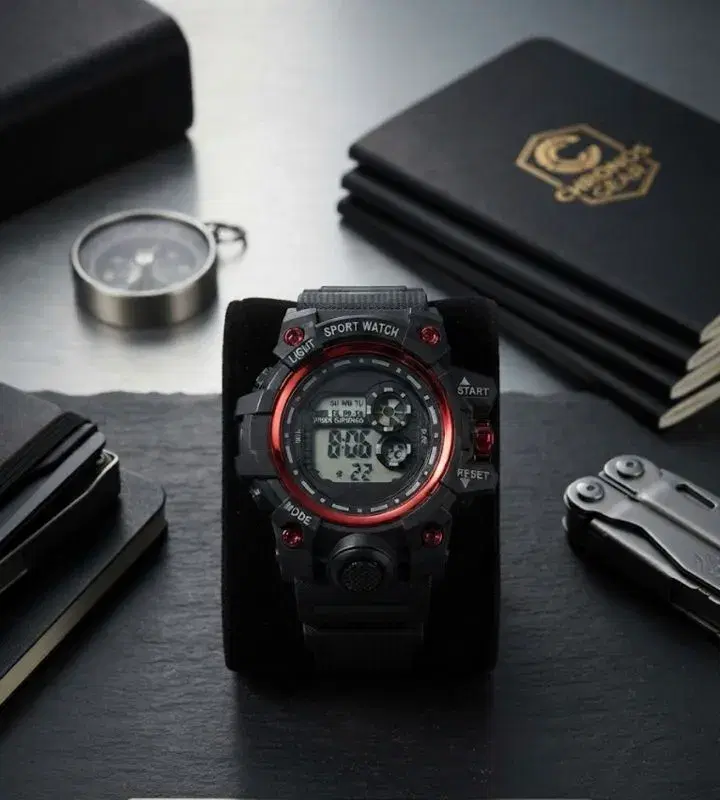 Sports Watch With Time, Day, Date , Stop Watch & Light Function