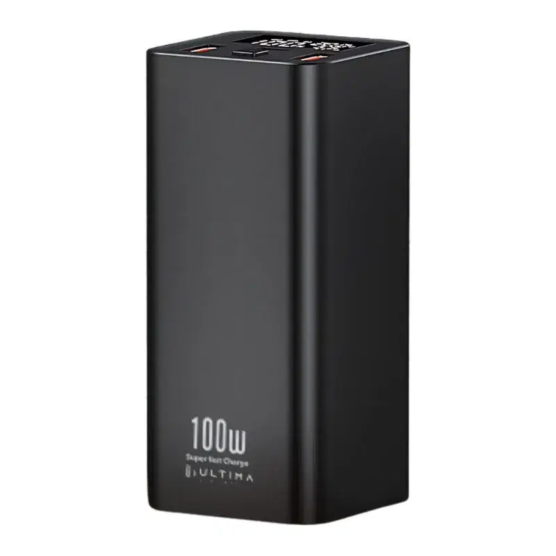 Ultima Boost 20K Ultra Max with 100W Type-C PD fast charging that supports phones, tablets, and laptops, featuring 3-device charging, an LED display, and wide protocol compatibility