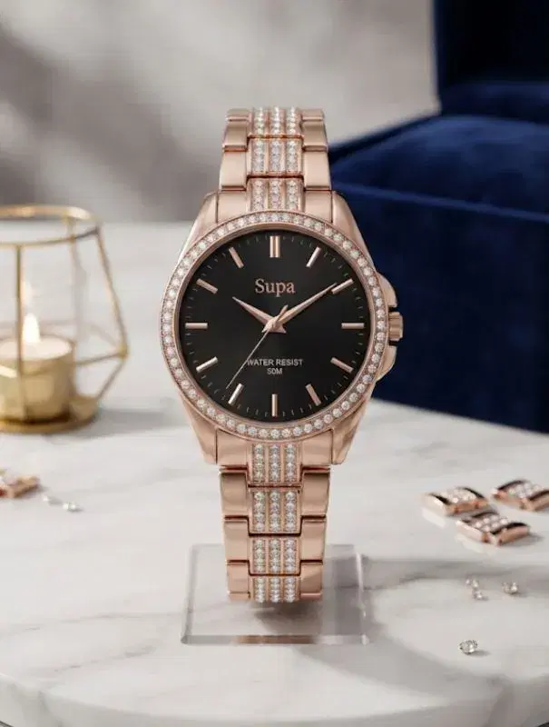 Supa Coffee Color Water Proof Wrist Watch For Ladies