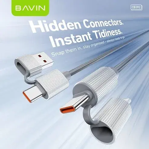 BAVIN CB392 4 in 1 240W Fast Charging Data Cable For Laptop Support 480Mbps Data Transfer for Smartphones