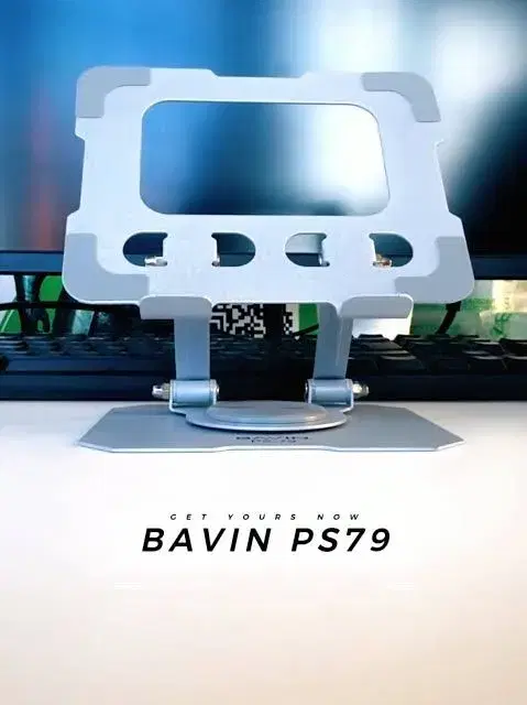 BAVIN PS79 Foldable Adjustable Metal Stand w/ 360° Rotating Holder for Phones & Tablets